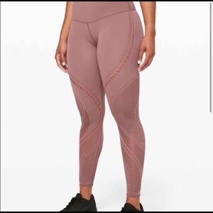 Lululemon Athletica 2 pairs of leggings mauve and black